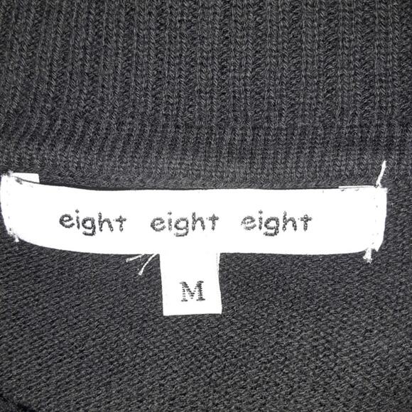 Eight Eight Eight Sweater Dress Cowl Turtleneck Zipper Pocketed Black Medium - Picture 3 of 4
